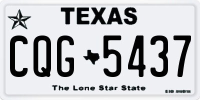 TX license plate CQG5437