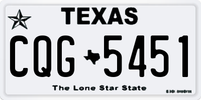 TX license plate CQG5451