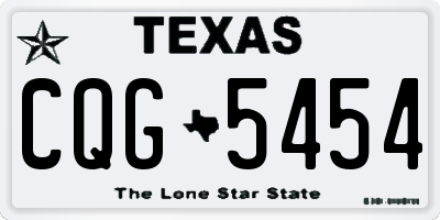 TX license plate CQG5454
