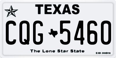 TX license plate CQG5460