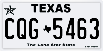 TX license plate CQG5463