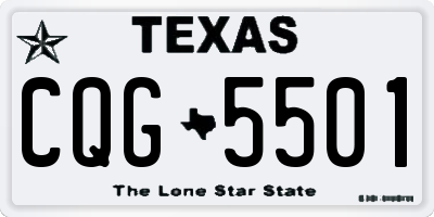 TX license plate CQG5501