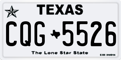 TX license plate CQG5526