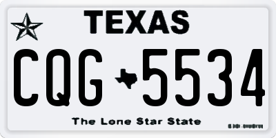 TX license plate CQG5534