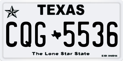 TX license plate CQG5536