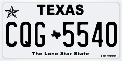 TX license plate CQG5540
