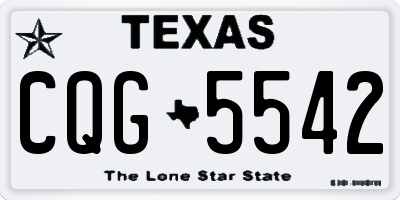 TX license plate CQG5542