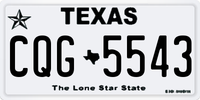 TX license plate CQG5543