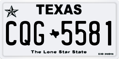 TX license plate CQG5581