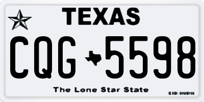 TX license plate CQG5598