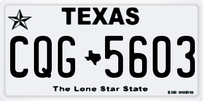 TX license plate CQG5603