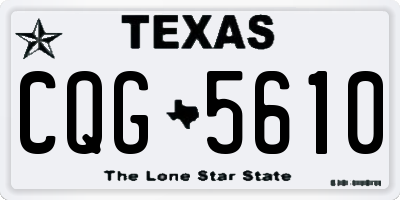 TX license plate CQG5610