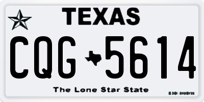 TX license plate CQG5614