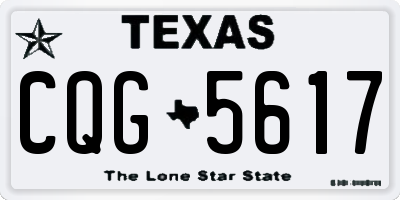 TX license plate CQG5617