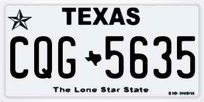 TX license plate CQG5635
