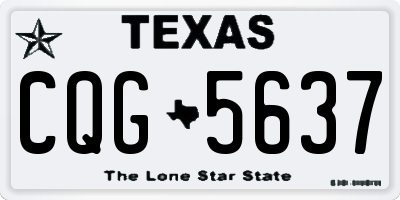 TX license plate CQG5637
