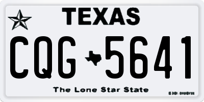 TX license plate CQG5641
