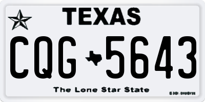 TX license plate CQG5643