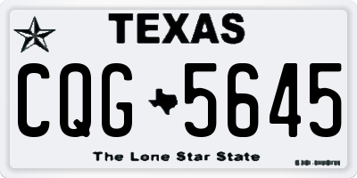 TX license plate CQG5645