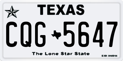TX license plate CQG5647