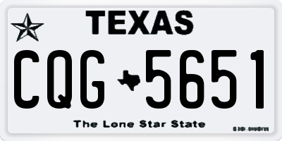 TX license plate CQG5651