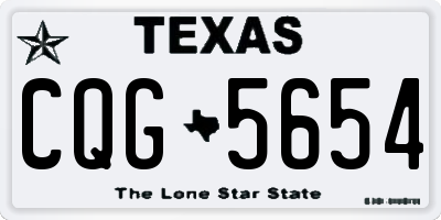 TX license plate CQG5654