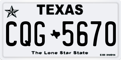 TX license plate CQG5670
