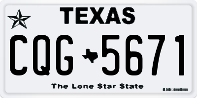 TX license plate CQG5671