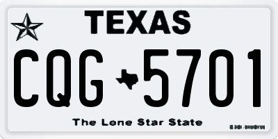 TX license plate CQG5701