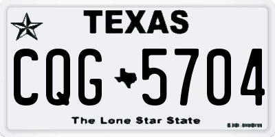 TX license plate CQG5704