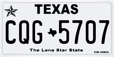 TX license plate CQG5707