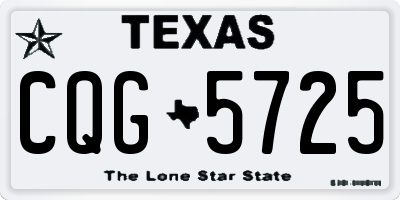 TX license plate CQG5725