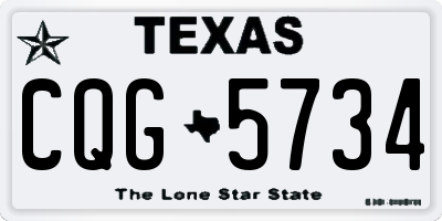 TX license plate CQG5734
