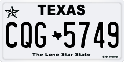 TX license plate CQG5749