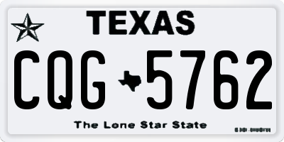 TX license plate CQG5762