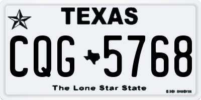 TX license plate CQG5768