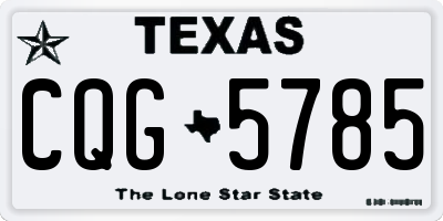 TX license plate CQG5785