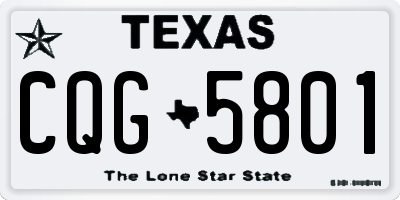 TX license plate CQG5801