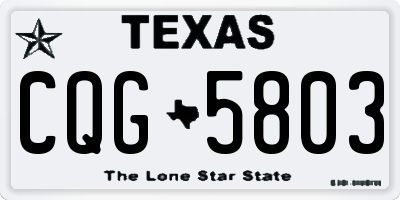 TX license plate CQG5803