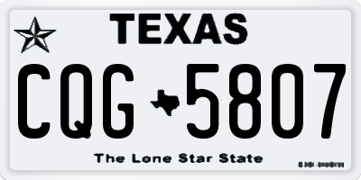 TX license plate CQG5807