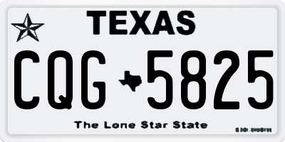 TX license plate CQG5825