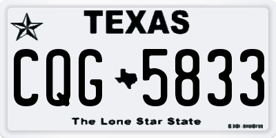TX license plate CQG5833