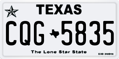 TX license plate CQG5835