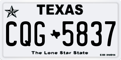 TX license plate CQG5837