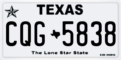 TX license plate CQG5838