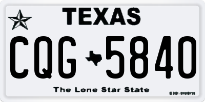 TX license plate CQG5840