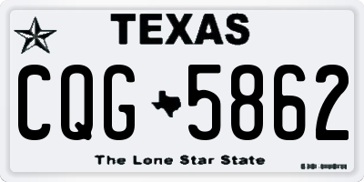 TX license plate CQG5862