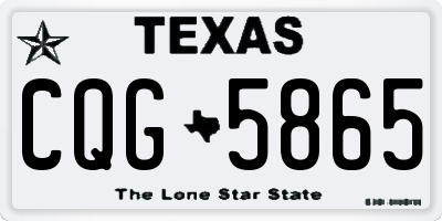 TX license plate CQG5865