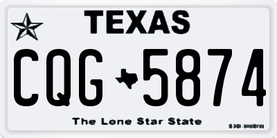 TX license plate CQG5874