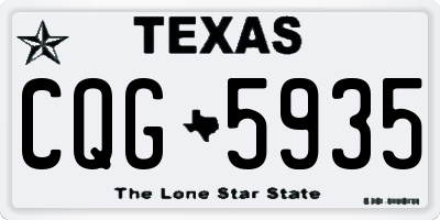 TX license plate CQG5935
